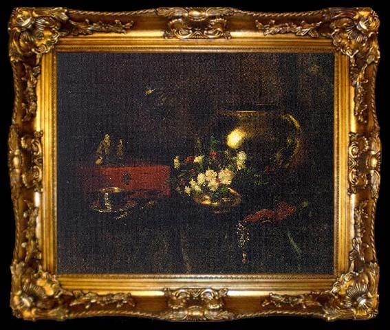 framed  Chase, William Merritt Still Life with Brass Bowl, ta009-2